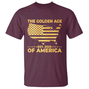Trump 2025 T Shirt The Golden Age Of America TS10 Maroon Print Your Wear