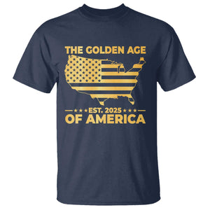 Trump 2025 T Shirt The Golden Age Of America TS10 Navy Print Your Wear