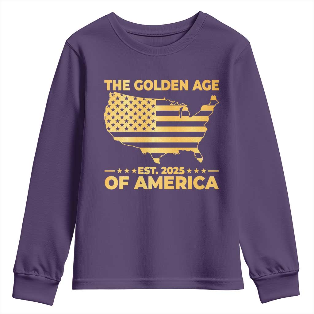 Trump 2025 Youth Sweatshirt The Golden Age Of America TS10 Purple Print Your Wear