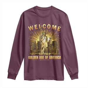 America's Golden Age Statue Of Liberty Long Sleeve Shirt TS10 Maroon Print Your Wear