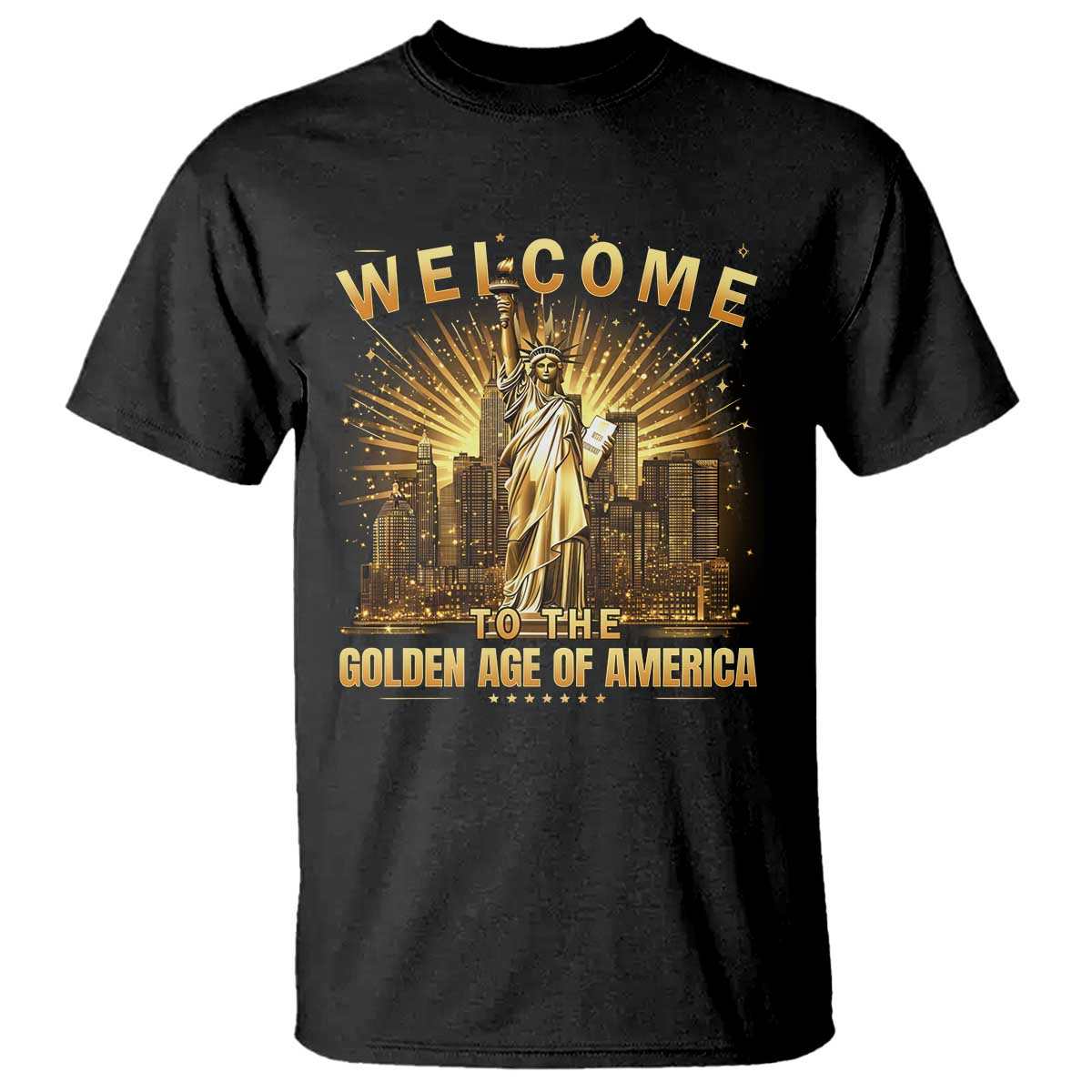 America's Golden Age Statue Of Liberty T Shirt TS10 Black Print Your Wear