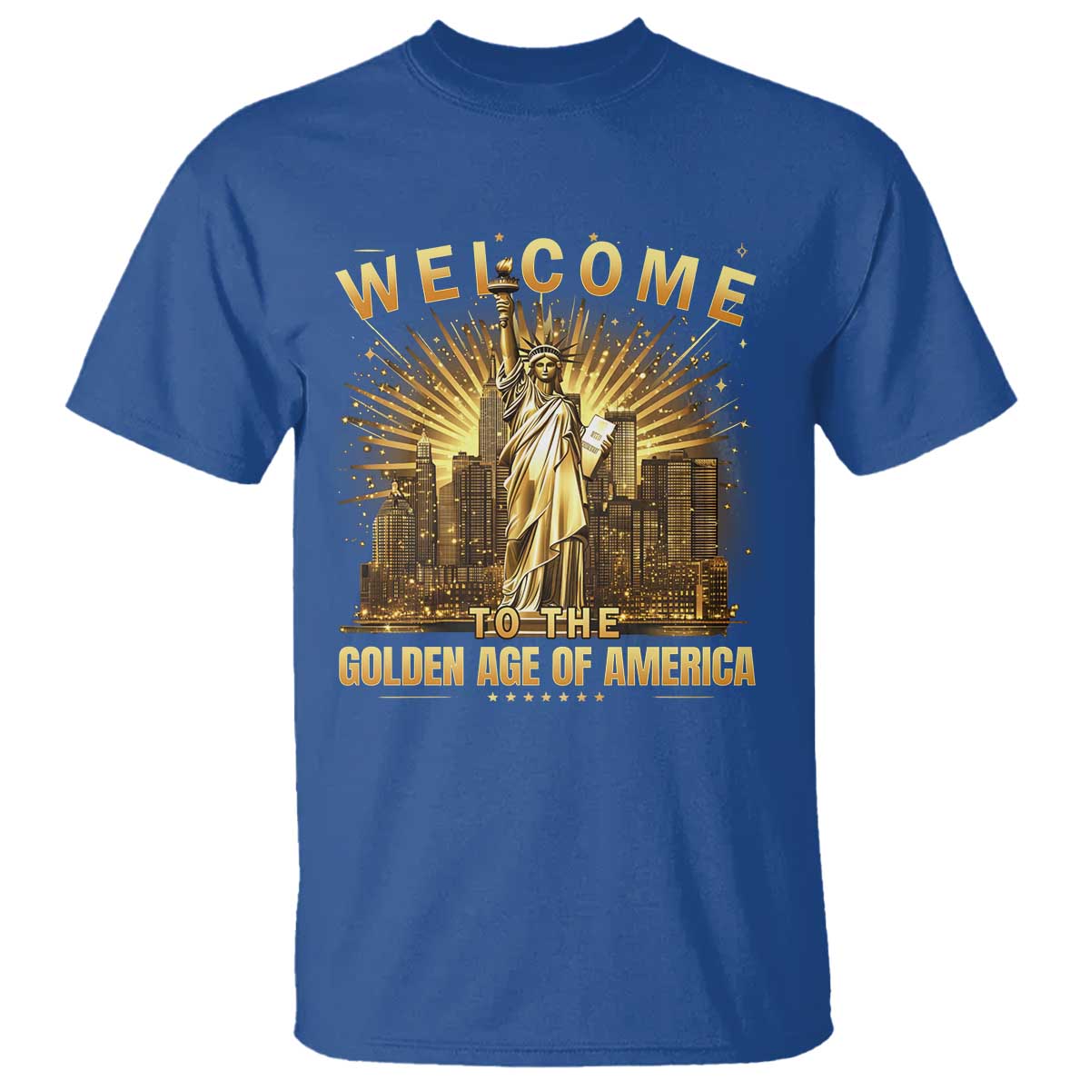 America's Golden Age Statue Of Liberty T Shirt TS10 Royal Blue Print Your Wear