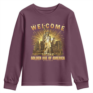 America's Golden Age Statue Of Liberty Youth Sweatshirt TS10 Maroon Print Your Wear