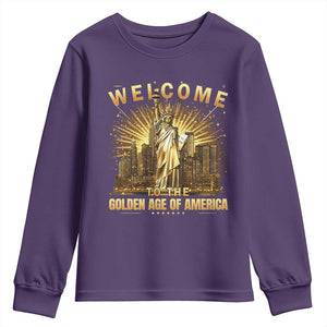 America's Golden Age Statue Of Liberty Youth Sweatshirt TS10 Purple Print Your Wear