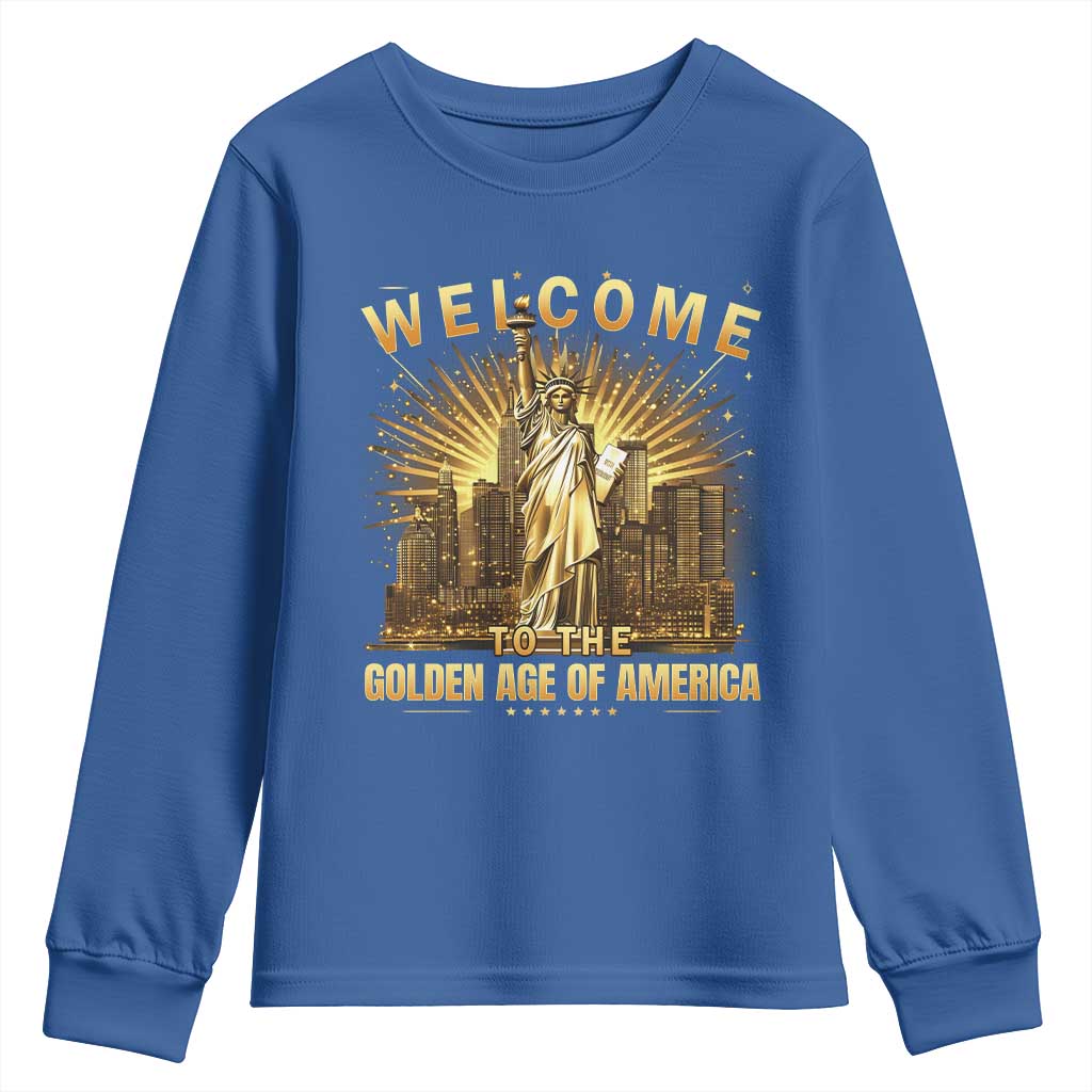 America's Golden Age Statue Of Liberty Youth Sweatshirt TS10 Royal Blue Print Your Wear