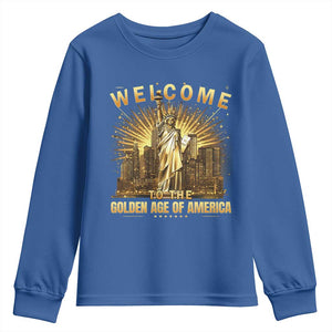 America's Golden Age Statue Of Liberty Youth Sweatshirt TS10 Royal Blue Print Your Wear