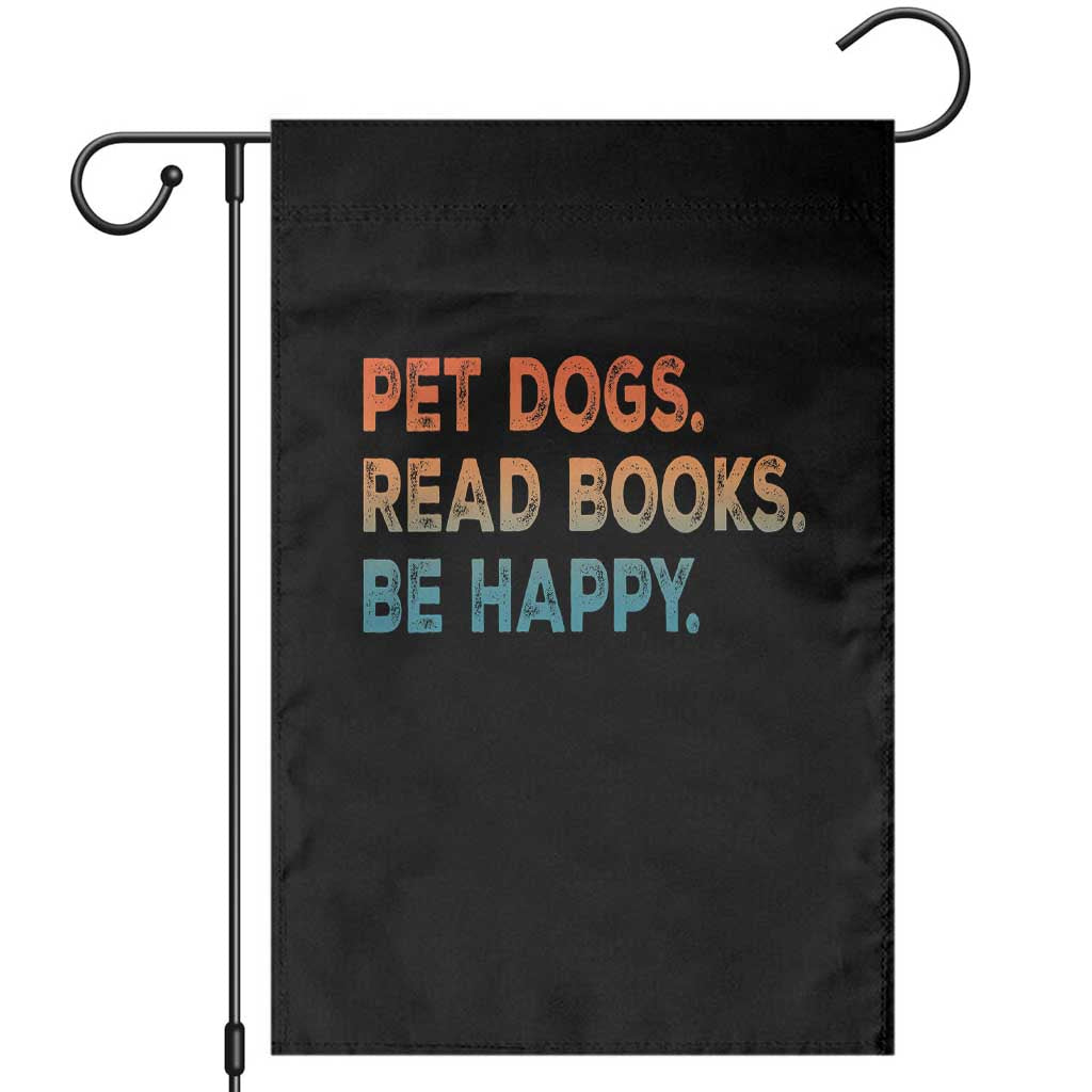 Dog Book Lovers Garden Flag Retro Pet Dogs Read Books Be Happy TS10 Black Print Your Wear