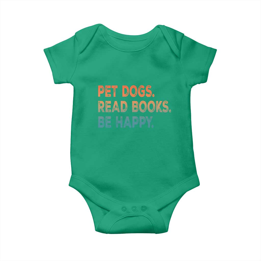 Dog Book Lovers Baby Onesie Retro Pet Dogs Read Books Be Happy TS10 Irish Green Print Your Wear