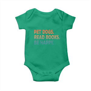 Dog Book Lovers Baby Onesie Retro Pet Dogs Read Books Be Happy TS10 Irish Green Print Your Wear