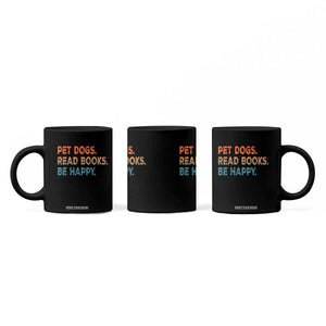 Dog Book Lovers Coffee Mug Retro Pet Dogs Read Books Be Happy TS10 Print Your Wear