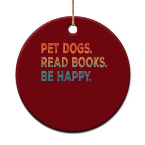 Dog Book Lovers Ceramic Ornament Retro Pet Dogs Read Books Be Happy TS10 1pc Red Print Your Wear