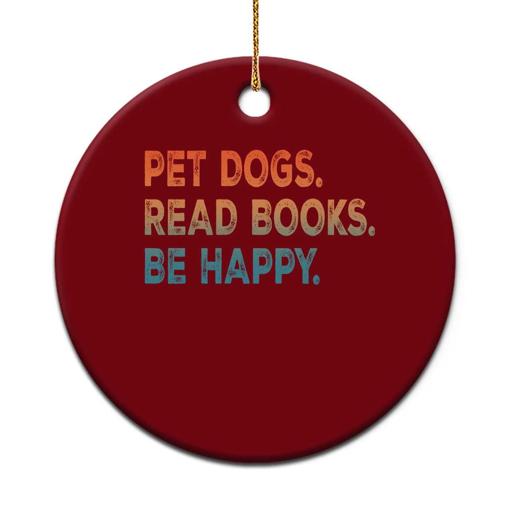 Dog Book Lovers Ceramic Ornament Retro Pet Dogs Read Books Be Happy TS10 1pc Red Print Your Wear