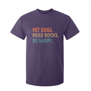 Dog Book Lovers T Shirt For Kid Retro Pet Dogs Read Books Be Happy TS10 Purple Print Your Wear