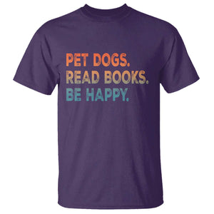 Dog Book Lovers T Shirt Retro Pet Dogs Read Books Be Happy TS10 Purple Print Your Wear