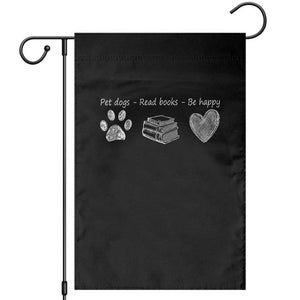 Funny Dog Book Lovers Garden Flag Pet Dogs Read Books Be Happy TS10 Black Print Your Wear