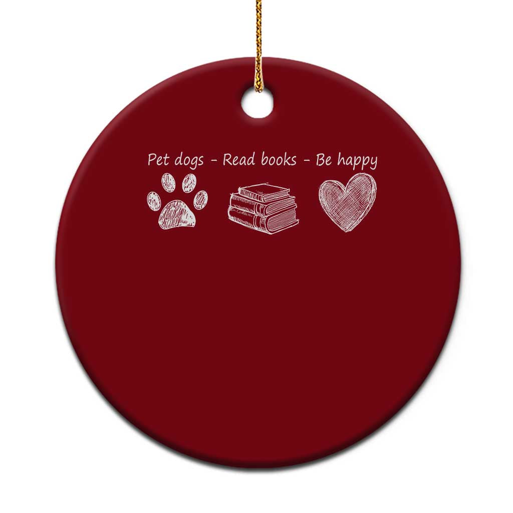Funny Dog Book Lovers Ceramic Ornament Pet Dogs Read Books Be Happy TS10 1pc Red Print Your Wear