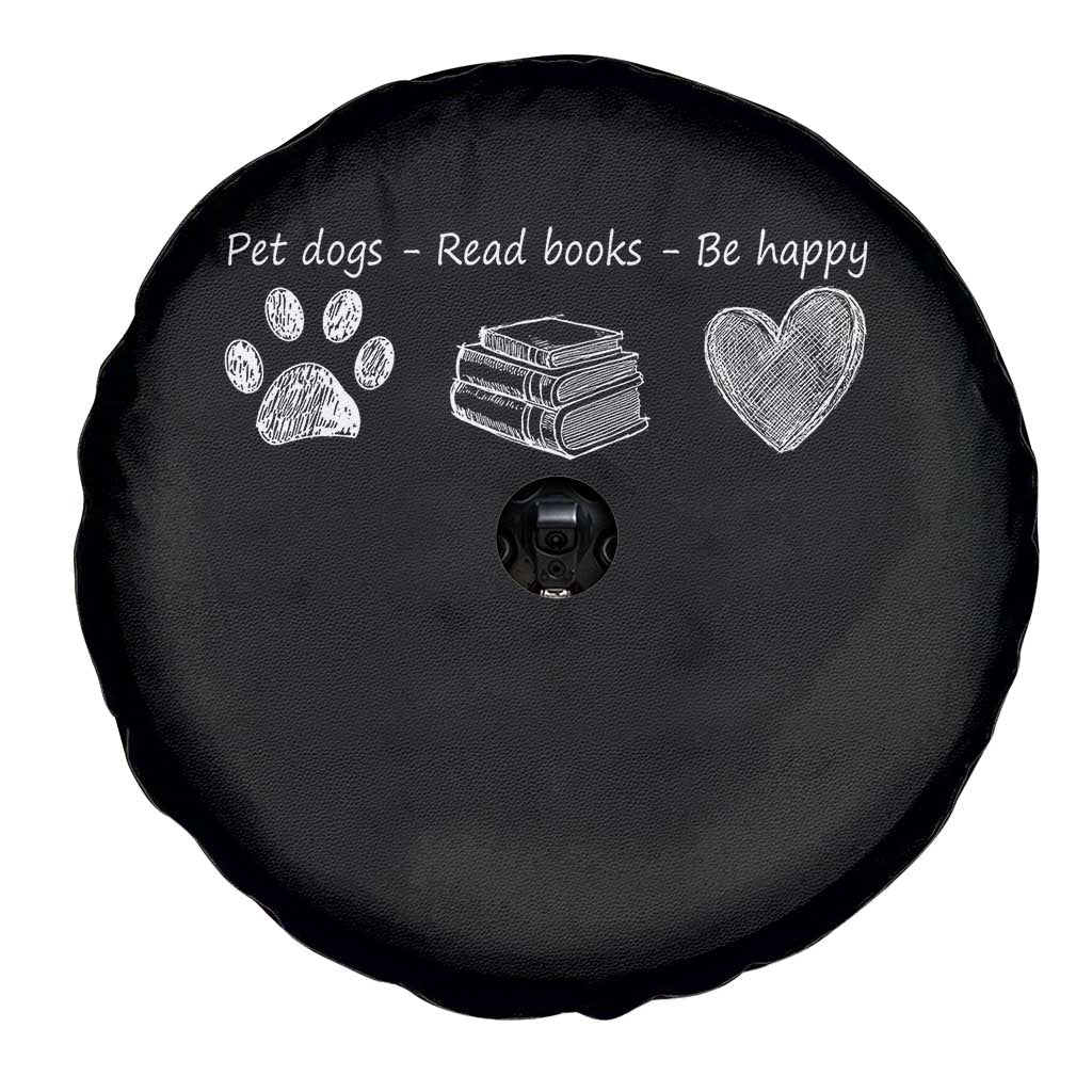 Funny Dog Book Lovers Spare Tire Cover Pet Dogs Read Books Be Happy TS10 Print Your Wear