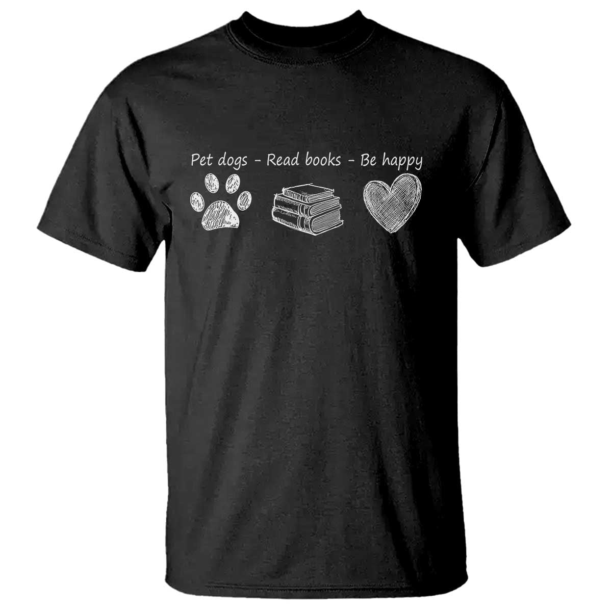 Funny Dog Book Lovers T Shirt Pet Dogs Read Books Be Happy TS10 Black Print Your Wear