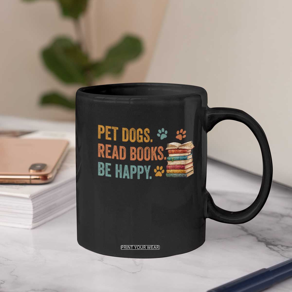 Retro Dog Book Lovers Coffee Mug Bookish Dog Mom Gift TS10 Print Your Wear