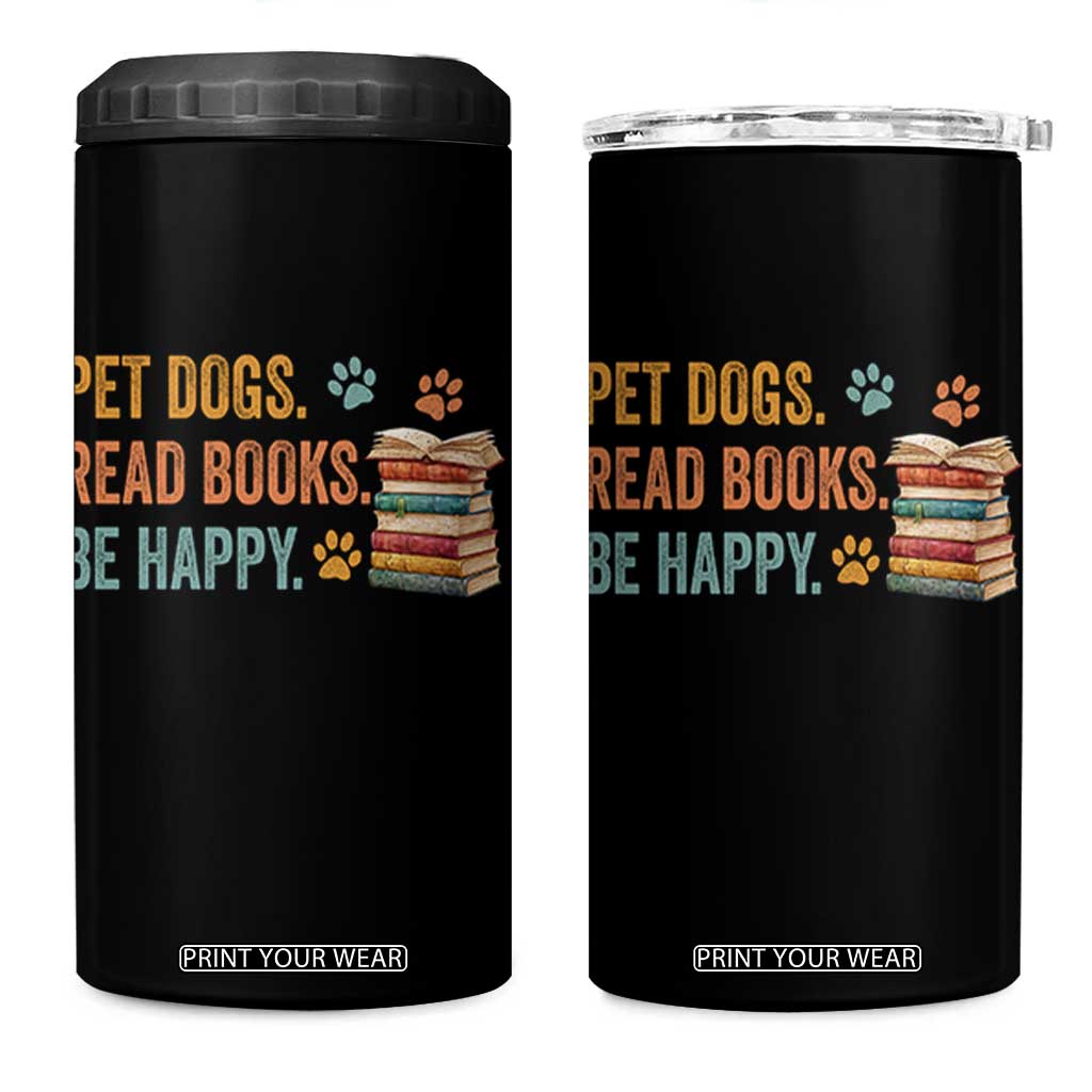 Retro Dog Book Lovers 4 in 1 Can Cooler Tumbler Bookish Dog Mom Gift TS10 One Size: 16 oz Black Print Your Wear