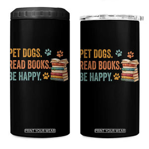 Retro Dog Book Lovers 4 in 1 Can Cooler Tumbler Bookish Dog Mom Gift TS10 One Size: 16 oz Black Print Your Wear