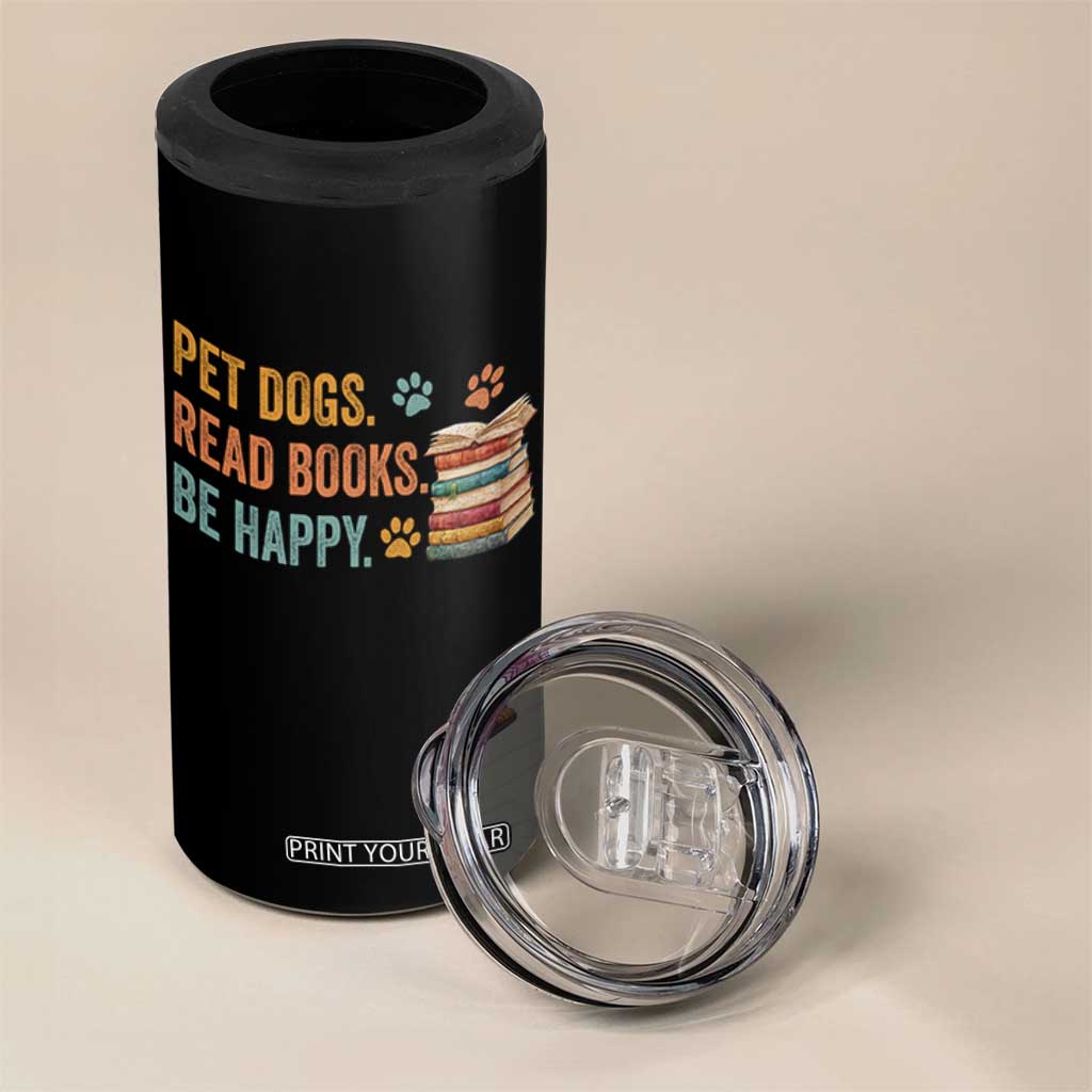 Retro Dog Book Lovers 4 in 1 Can Cooler Tumbler Bookish Dog Mom Gift TS10 Print Your Wear