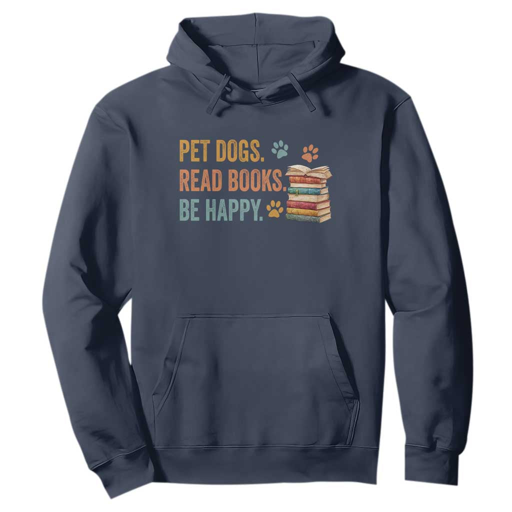Retro Dog Book Lovers Hoodie Bookish Dog Mom Gift TS10 Navy Print Your Wear