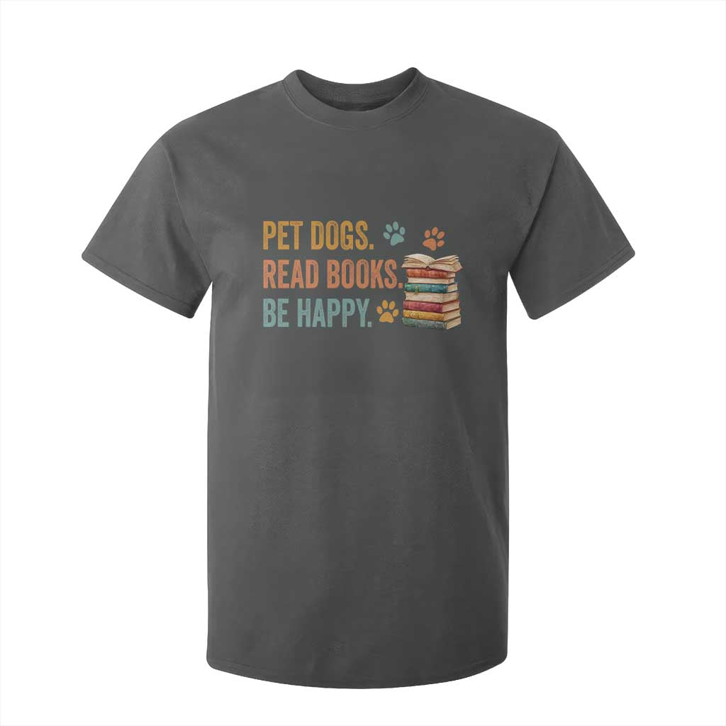 Retro Dog Book Lovers T Shirt For Kid Bookish Dog Mom Gift TS10 Dark Heather Print Your Wear