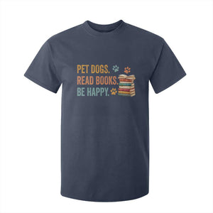 Retro Dog Book Lovers T Shirt For Kid Bookish Dog Mom Gift TS10 Navy Print Your Wear