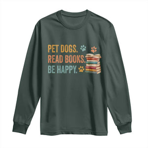 Retro Dog Book Lovers Long Sleeve Shirt Bookish Dog Mom Gift TS10 Dark Forest Green Print Your Wear