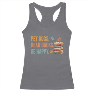 Retro Dog Book Lovers Racerback Tank Top Bookish Dog Mom Gift TS10 Charcoal Print Your Wear
