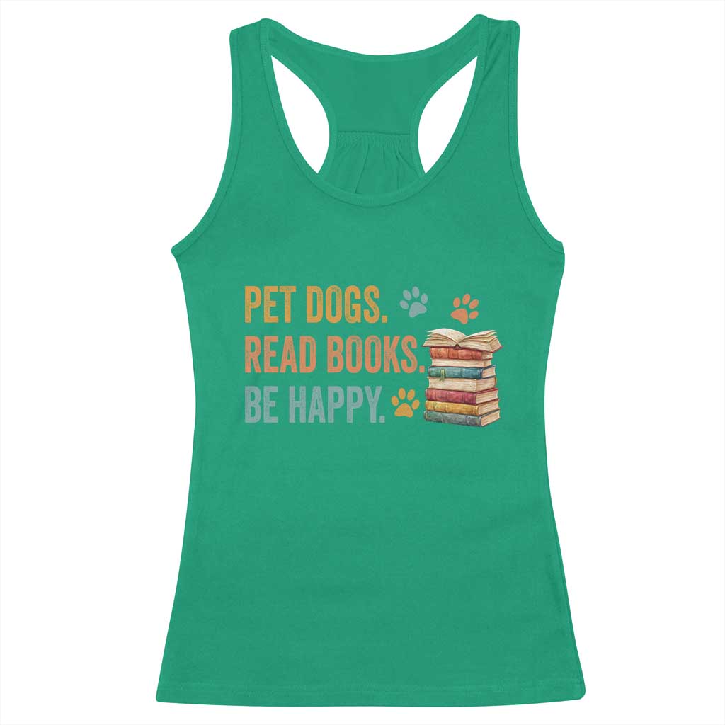Retro Dog Book Lovers Racerback Tank Top Bookish Dog Mom Gift TS10 Irish Green Print Your Wear