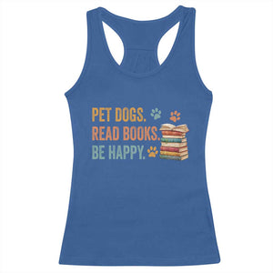 Retro Dog Book Lovers Racerback Tank Top Bookish Dog Mom Gift TS10 Royal Blue Print Your Wear