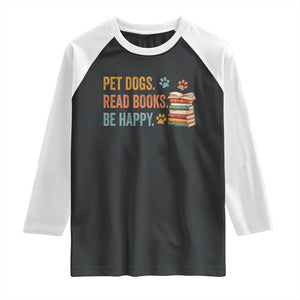 Retro Dog Book Lovers Raglan Shirt Bookish Dog Mom Gift TS10 Black White Print Your Wear