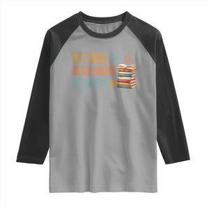 Retro Dog Book Lovers Raglan Shirt Bookish Dog Mom Gift TS10 Sport Gray Black Print Your Wear