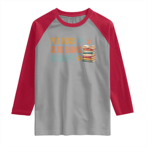 Retro Dog Book Lovers Raglan Shirt Bookish Dog Mom Gift TS10 Sport Gray Red Print Your Wear
