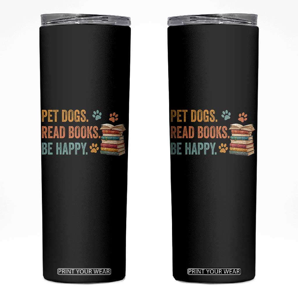 Retro Dog Book Lovers Skinny Tumbler Bookish Dog Mom Gift TS10 Black Print Your Wear