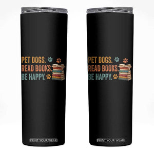 Retro Dog Book Lovers Skinny Tumbler Bookish Dog Mom Gift TS10 Black Print Your Wear