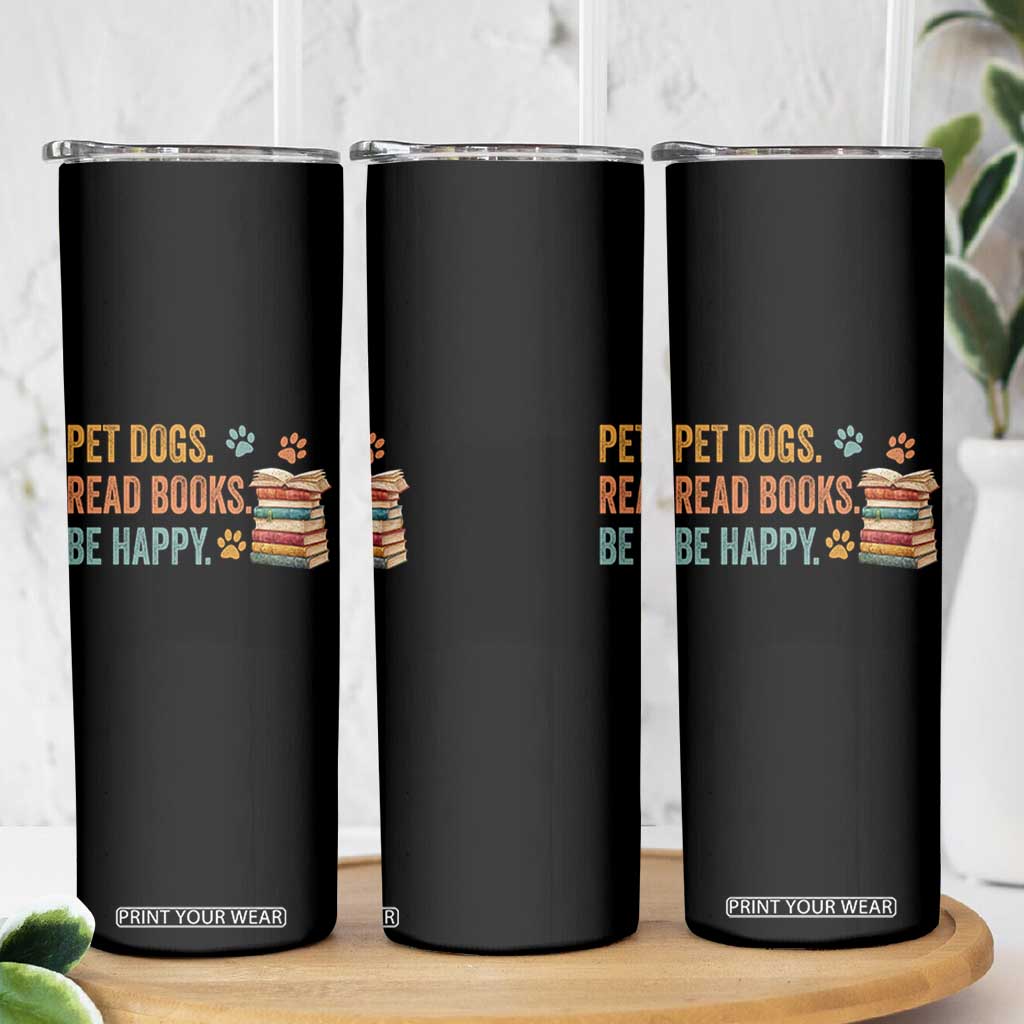 Retro Dog Book Lovers Skinny Tumbler Bookish Dog Mom Gift TS10 Print Your Wear