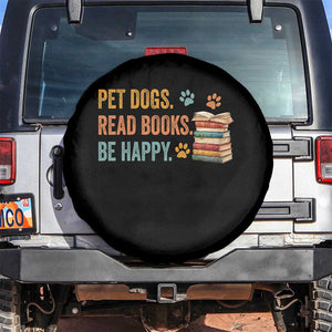 Retro Dog Book Lovers Spare Tire Cover Bookish Dog Mom Gift TS10 No hole Black Print Your Wear