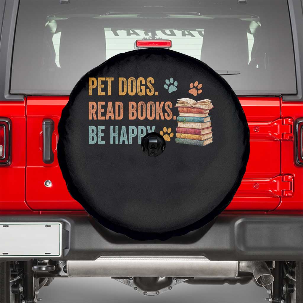 Retro Dog Book Lovers Spare Tire Cover Bookish Dog Mom Gift TS10 Black Print Your Wear