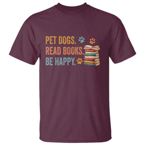 Retro Dog Book Lovers T Shirt Bookish Dog Mom Gift TS10 Maroon Print Your Wear