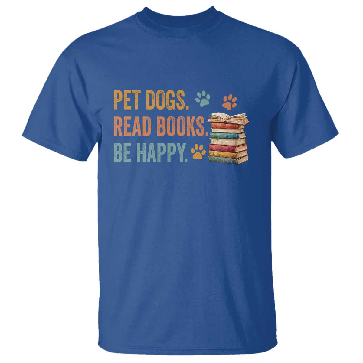 Retro Dog Book Lovers T Shirt Bookish Dog Mom Gift TS10 Royal Blue Print Your Wear