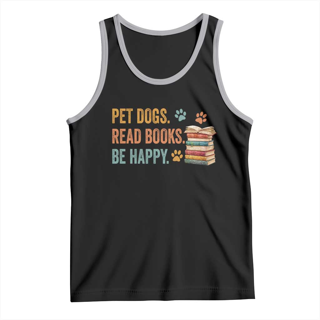 Retro Dog Book Lovers Tank Top Bookish Dog Mom Gift TS10 Black Athletic Heather Print Your Wear