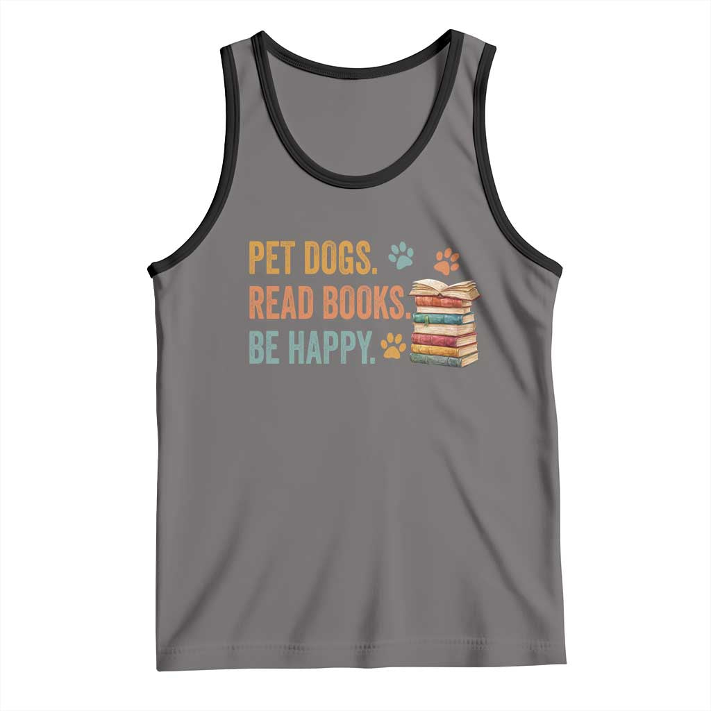 Retro Dog Book Lovers Tank Top Bookish Dog Mom Gift TS10 Deep Heather Black Print Your Wear