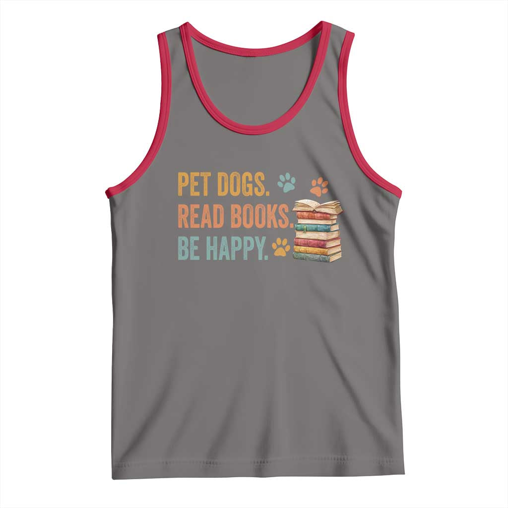 Retro Dog Book Lovers Tank Top Bookish Dog Mom Gift TS10 Deep Heather Red Print Your Wear