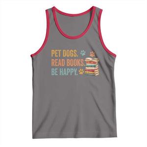 Retro Dog Book Lovers Tank Top Bookish Dog Mom Gift TS10 Deep Heather Red Print Your Wear