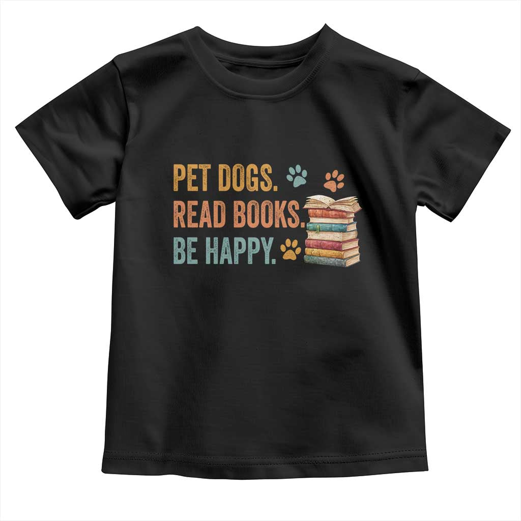 Retro Dog Book Lovers Toddler T Shirt Bookish Dog Mom Gift TS10 Black Print Your Wear