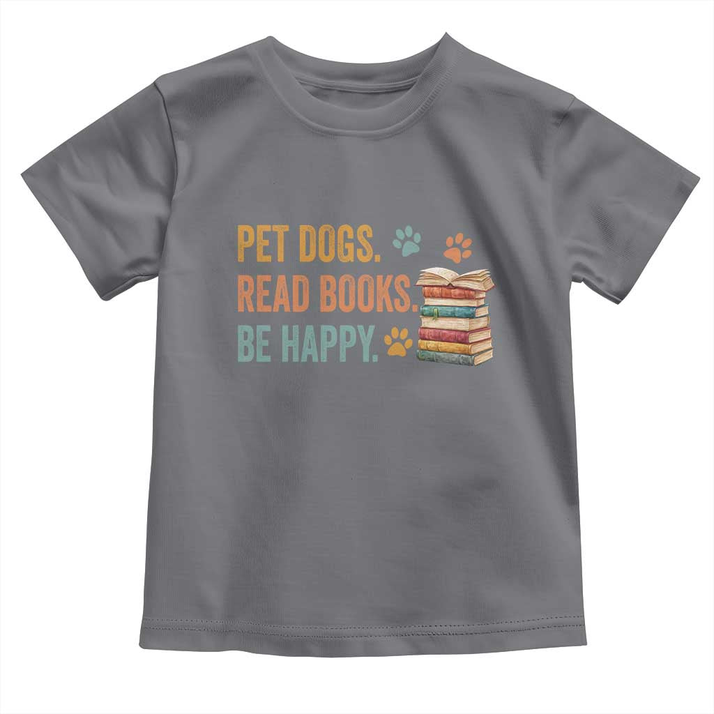 Retro Dog Book Lovers Toddler T Shirt Bookish Dog Mom Gift TS10 Charcoal Print Your Wear