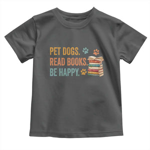 Retro Dog Book Lovers Toddler T Shirt Bookish Dog Mom Gift TS10 Dark Heather Print Your Wear